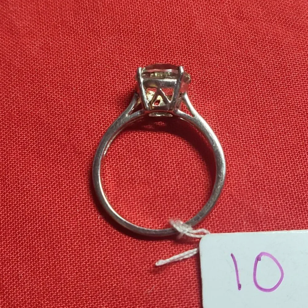 Natural Green Amethyst Sterling Silver Ring